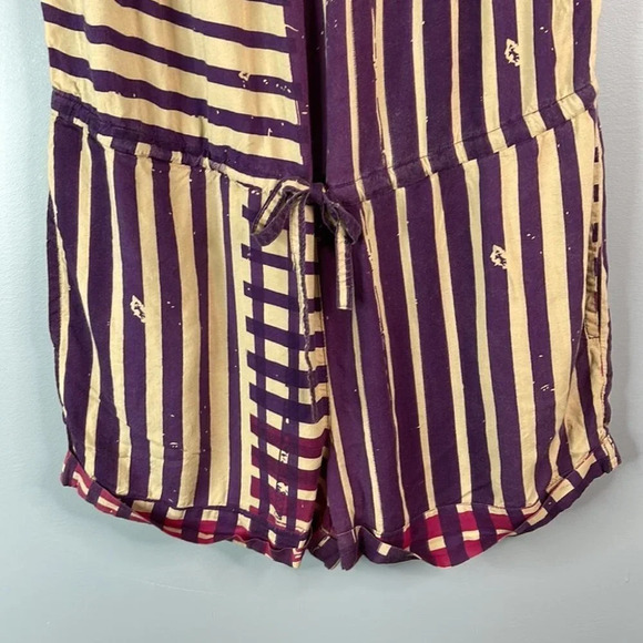 VANS Off The Wall Strapless Shorts Romper Smock Multicoloured Pattern Beachy M - Picture 5 of 11